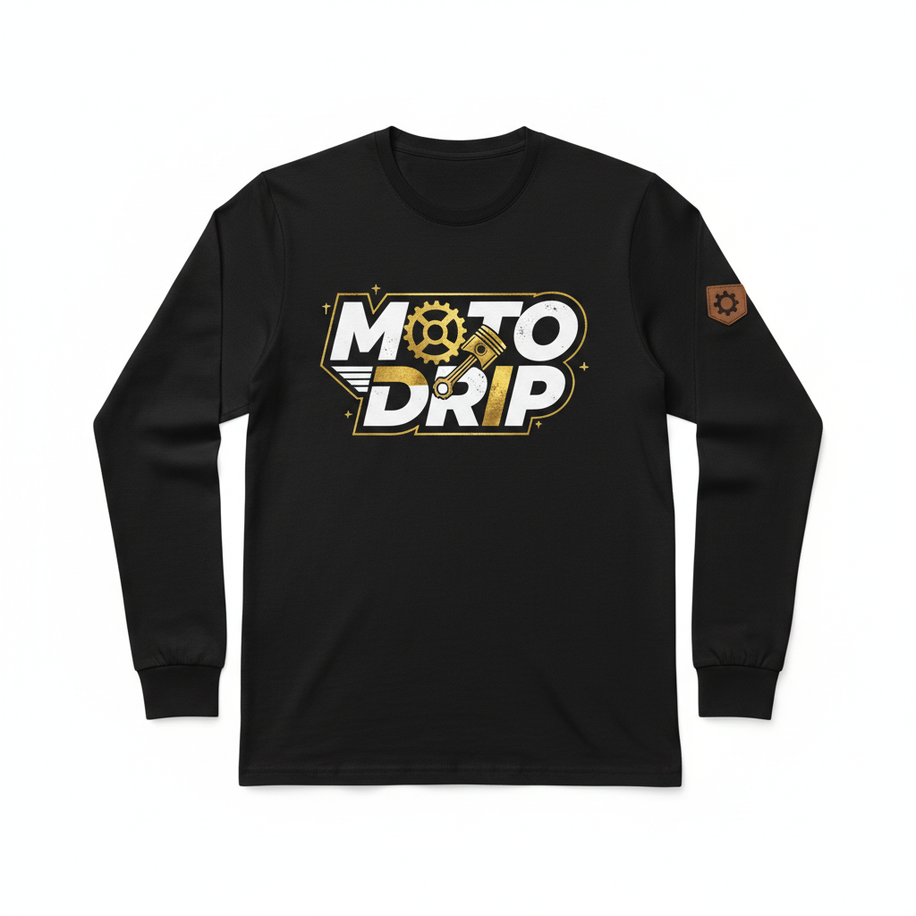 Black Moto Drip Long Sleeve