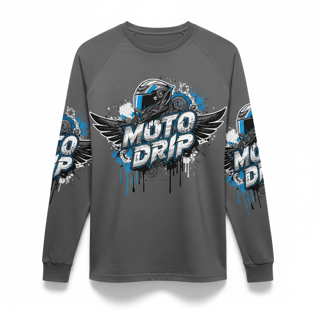 Gray Moto Drip Long Sleeve
