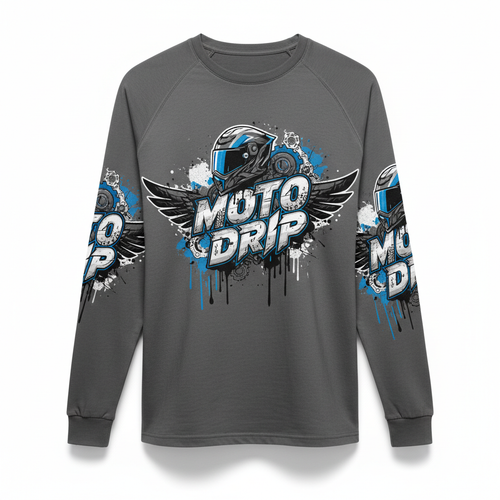 Gray Moto Drip Long Sleeve